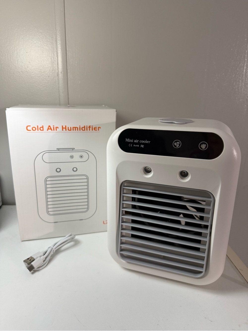 Portable White Cold Air Humidifier & Mini Air Cooler